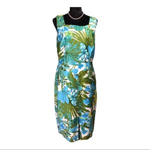 NWT Talbots Textured Blue Floral Shift Dress Sz 12